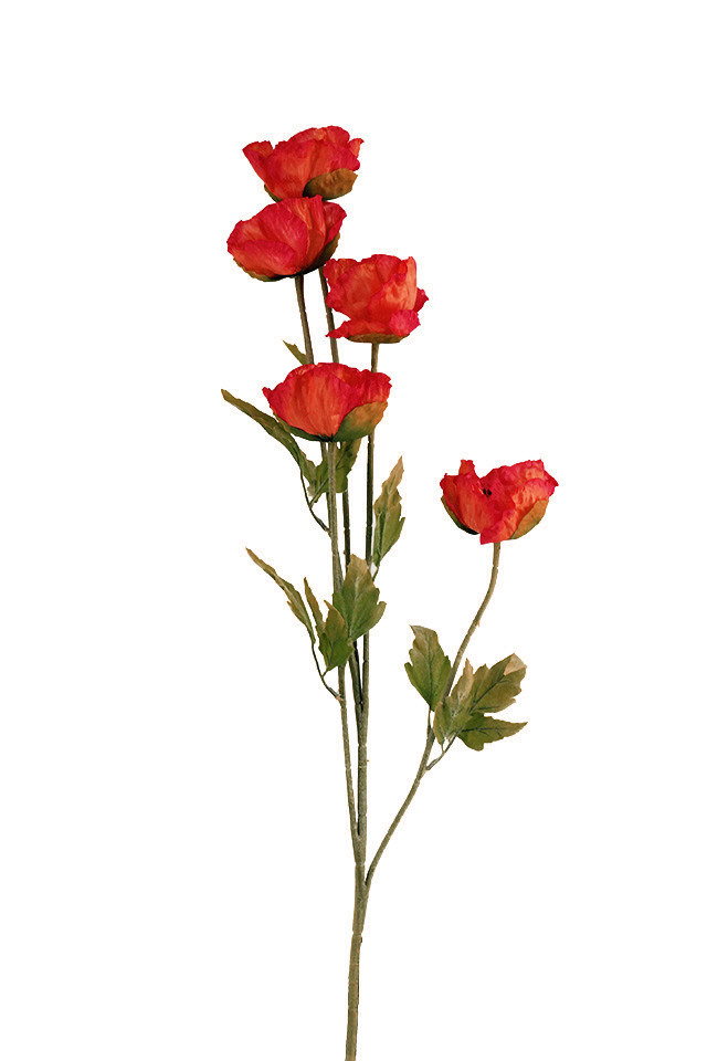 POPPY POPPIES POPPIE SPRAY SPRAYS SPRAIE FLOWER FLOWERS STEM STEMS FLORAL FLORALS ARTIFICIAL ARTIFICIALS HEAD HEADS FLOCKED FLOCKEDS