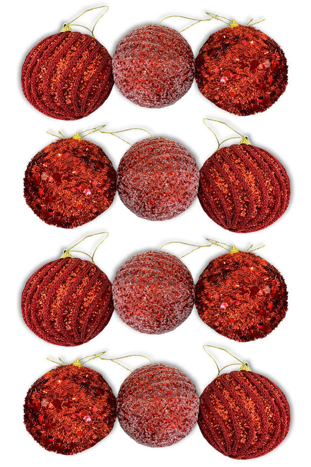 FROSTED FROSTEDS HANGING HANGINGS SPHERE SPHERES XMAS XMA CHRISTMAS CHRISTMA DECORATION DECORATIONS BAUBLE BAUBLES ASSORTED ASSORTEDS RED REDS PCS PC